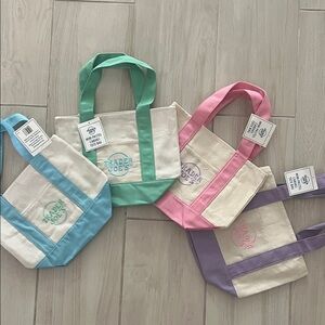 Trader Joe's Pastel Canvas Tote Bags set of 4 - Small Everyday Carry